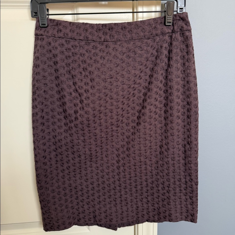 J. Crew Plum Cotton Pencil Skirt